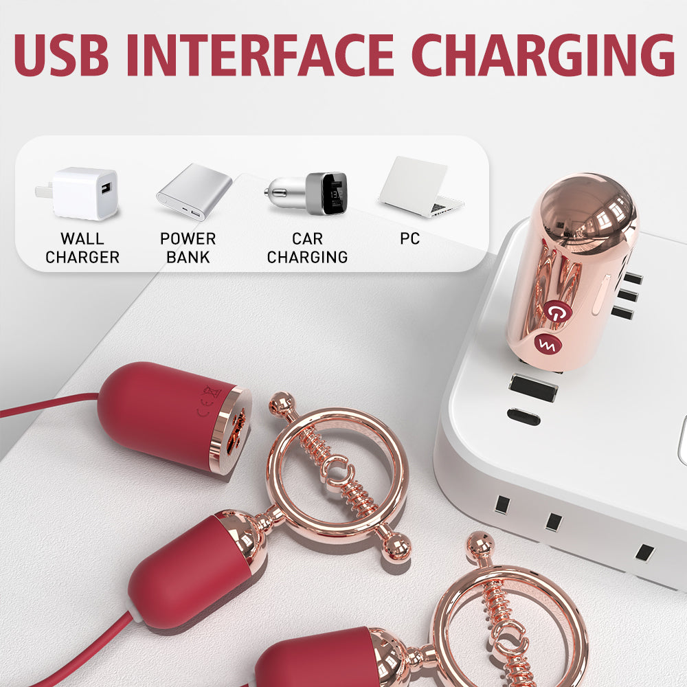 YoYoLemon genopladelige vibrerende brystvorteklemmer, nippelspil, nippelteasers