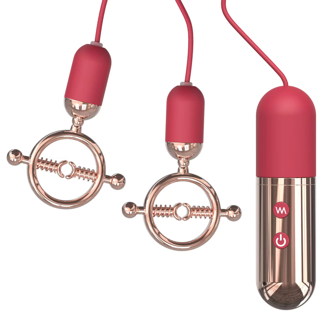 YoYoLemon genopladelige vibrerende brystvorteklemmer, nippelspil, nippelteasers