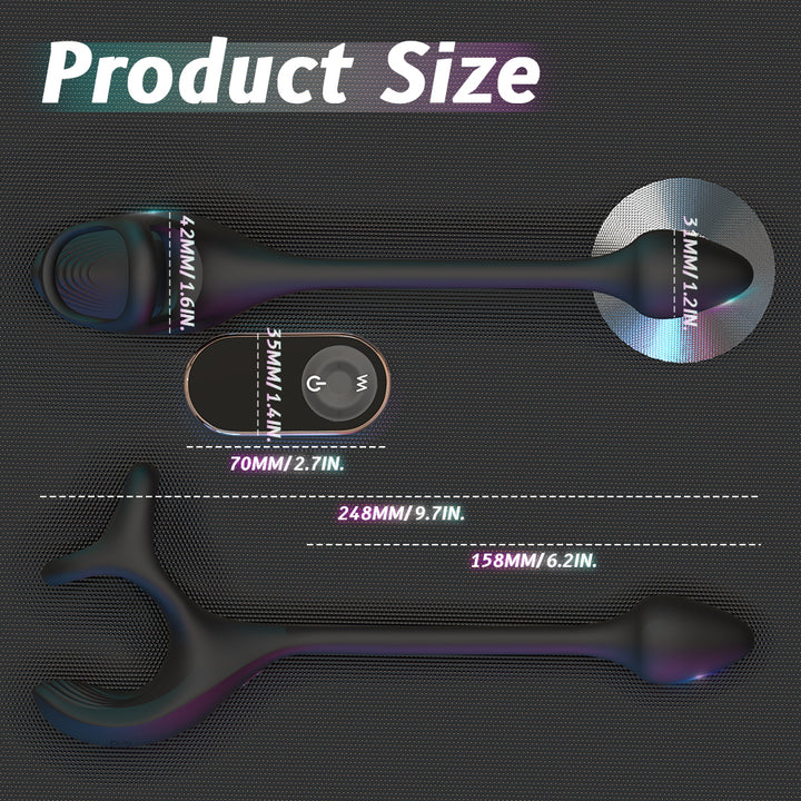 YoYoLemon Vibrerende Penis Ringe Anul Plug Vibrator med testikelstimulator til mænd